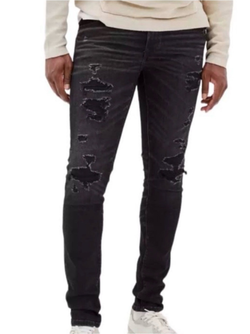 American Eagle X Young Money Stacked Skinny Jeans Men’s 28x30 Black Distressed